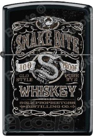 Зажигалка Zippo 218 Snake Bite Whiskey Black Matte