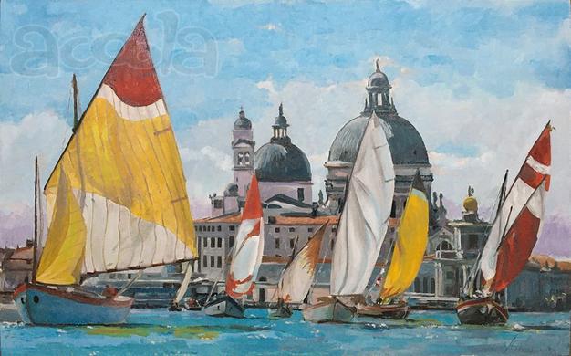 Продаю картину: автор Аксамитов Юрий, La mia Venezia, Santa Maria de la Salute, паруса